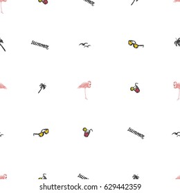 summer flamingo palm drink word phrase pattern