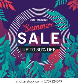 Summer flash sale banner. Vector illustration of mobile and social media banner template, online shopping ad, poster, website banner, marketing material, newsletter design.