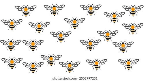 Summer flat cartoon seamless pattern with honecomb, honey hive and bees. Creative kids texture for fabric, wrapping, textile, wallpaper, apparel. Vector illustration.