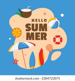 Summer flat design event illustration