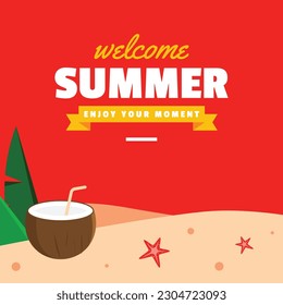 Ilustración del evento de diseño plano de verano