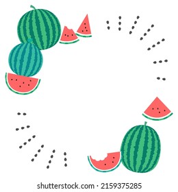 Marco de diseño plano de verano con sandías.