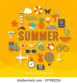 Summer flat design illustration 