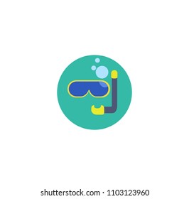 Summer Flat Diving Mask Isolated Icon