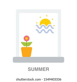 Summer flat icon on white transparent background. You can be used summer icon for several purposes.