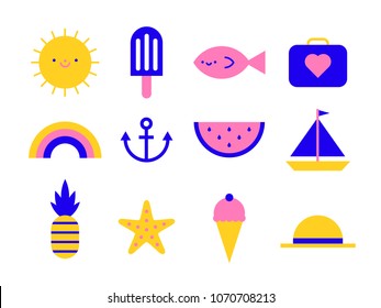 Summer flat icons