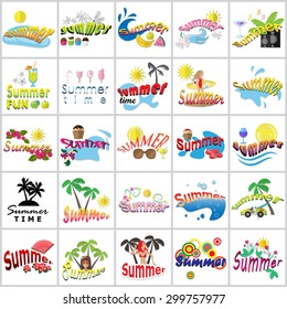Summer Flat Icons Set: Vector Illustration, Graphic Design. Collection Of Colorful Icons. For Web, Websites, Print, Presentation Templates, Mobile Applications And Promotional Materials 