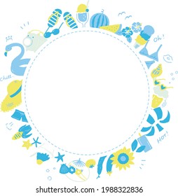 summer flat illustration vector frame