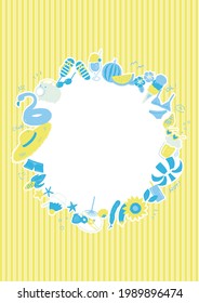 summer flat illustration vector frame