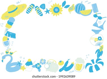 summer flat illustration vector frame