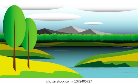 summer flat landscape