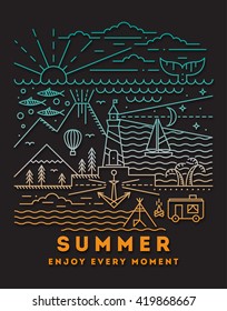 Ilustración de líneas fijas de verano