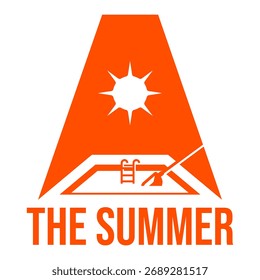 El diseño minimalista del logotipo plano del verano
