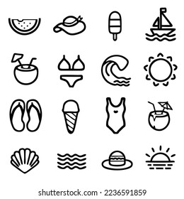 Summer flat vector icon for apps, website, or other creative design