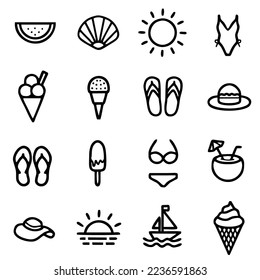 Summer flat vector icon for apps, website, or other creative design