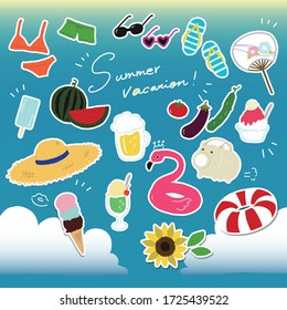 summer flat vector icon illustration