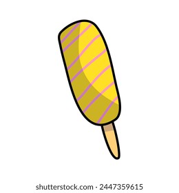 Sabor veraniego en cada bocado.Helado frío en lujoso estilo Ilustración vectorial. Un regalo refrescante para un día caluroso