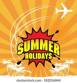 Summer flight abstract, vector illustration