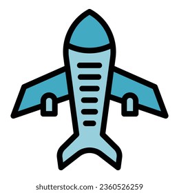 Summer flight icon outline vector. Wind kite. Active freestyle color flat