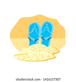 summer flip flops accessory in the beach