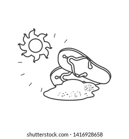summer flip flops accessory isolated icon