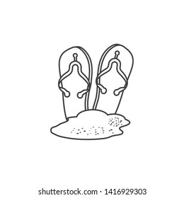 summer flip flops accessory isolated icon
