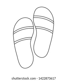 summer flip flops accessory isolated icon