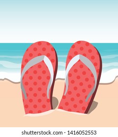 summer flip flops in the beach design
