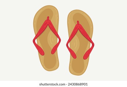 Summer flip flops for beach holiday vector. Flip-flop isolated on a white background. 