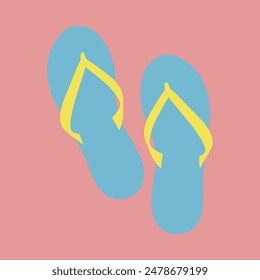 Summer flip flops illustration icon