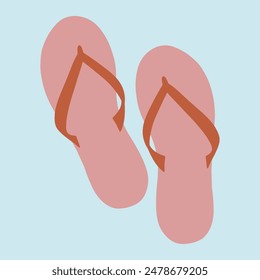 Summer flip flops illustration icon