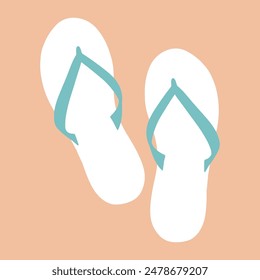 Summer flip flops illustration icon