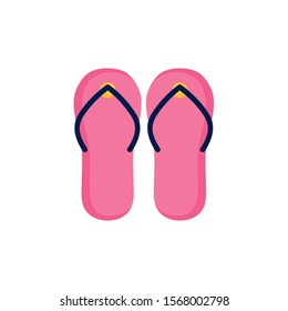 summer flip flops pair fill style icon vector illustration design