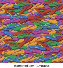Summer flip flops seamless pattern vector illustration