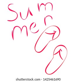 Summer flip flops. Vector illustration.