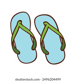 Summer Flipflop illustration on white background.