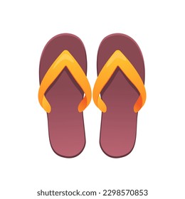 Flip-flops de verano.Calzado de verano en la playa.Ilustración vectorial aislada en un fondo blanco.