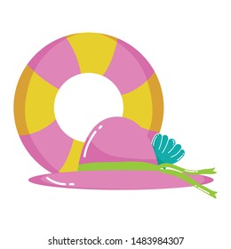 Summer float and hat vector design