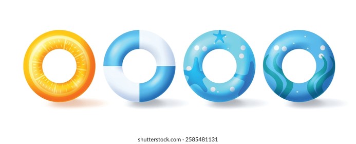 Summer floater vector set. Summer floaters element isolated for beach swimming collection. Vector illustration summer collection.
