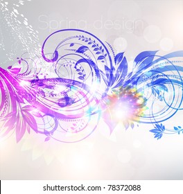 Diseño de fondo florero veraniego con adorno floral. Vector. Pasos 10