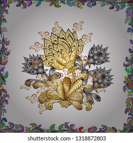 Summer floral background with flowers. Motley illustration. Vector cute pattern in small flower. Seamless. The elegant the template for fashion prints. Small colorful flowers.