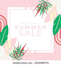 Summer floral background. Floral background with post stories social media template. Wedding invitation, thank you card, save the date cards. Wedding invitation colorful art