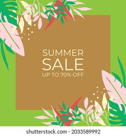 Summer floral background. Floral background with post stories social media template. Wedding invitation, thank you card, save the date cards. Wedding invitation colorful art