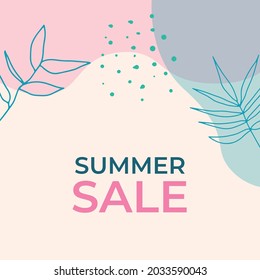 Summer floral background. Floral background with post stories social media template. Wedding invitation, thank you card, save the date cards. Wedding invitation colorful art