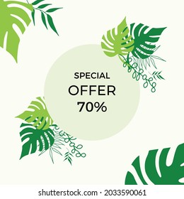 Summer floral background. Floral background with post stories social media template. Wedding invitation, thank you card, save the date cards. Wedding invitation colorful art