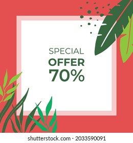 Summer floral background. Floral background with post stories social media template. Wedding invitation, thank you card, save the date cards. Wedding invitation colorful art