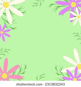 Fondo veraniego floral. Adecuado para publicaciones en medios sociales. Ilustración vectorial.