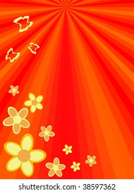 summer floral background - vector