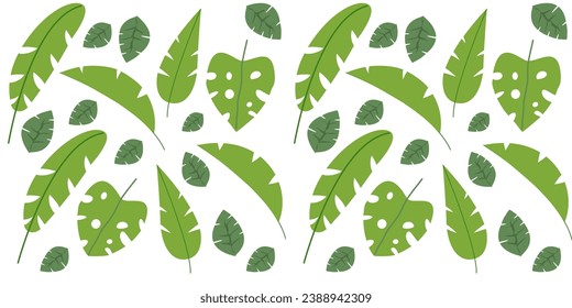 summer floral background Vector seamless. leaf pattern Seamless pattern hand-drawn with tropical leaves. floral seamless pattern with leaves The geometric pattern