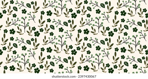 Blumenhintergrund im Sommer Vektor nahtlos. Laubmuster Nahtlose Muster handgezeichnet mit tropischen Blättern. nahtloses, florales Muster mit Blättern Das geometrische Muster